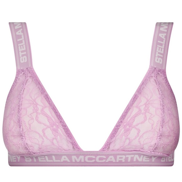 NWT Stella McCartney Logo Bra  Orchid Pink  Lace soft cup  comfort  bralette